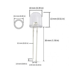 100PCS 10mm RGB Flashing Diodes, F10 Red Green Blue Clear Round Head Lights (…