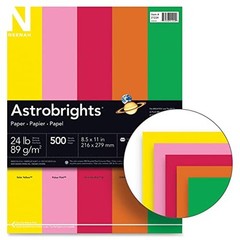 Bright Color Paper, Wausau Astrobrights, Letter Paper Size, 24 Lb, Assorted