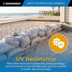 Sandbags – 500 White 18″ x 30″ – Sandbag Sand Bags Bag Poly by Sandbaggy