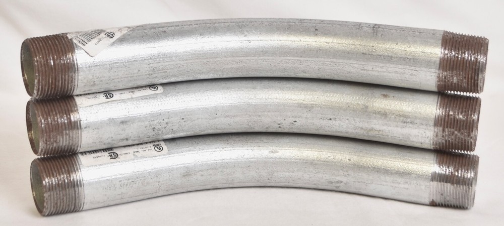 3 Count 1-1/4″ Rigid Conduit 45 Degree Elbow Galvanized Steel