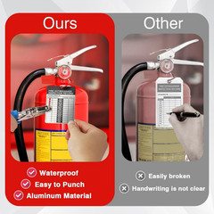 25 Sets 2026–2029 Fire Extinguisher Tags Aluminum Metal Inspection Record Tags 2