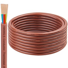 18AWG Thermostat Wire 18/5 Solid Copper Low Voltage HVAC Cable 5 Conductor