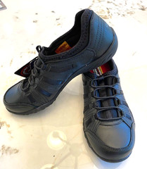 NEW Skechers Work Sz 6 “Rodessa” Black Womens Slip On Sneakers Memory Foam Sole