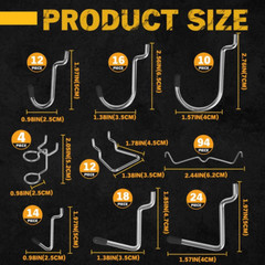 260 PCS Peg Board Kit Assortment Accessories Tool Metal Hook Pegboard Organizer
