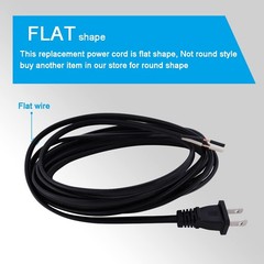 Power Cord Pigtail 18AWG 2 Prong 6FT Flat Shape 2 Wire Power Supply Cord Open…