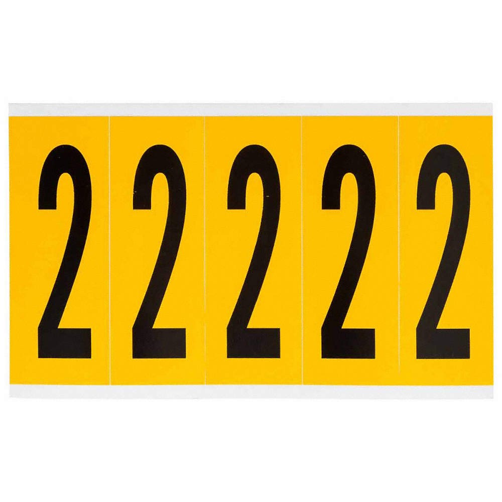 BRADY 1560-2 Number Label,2,5in.Hx1-3/4in.W,Vinyl 32MF05