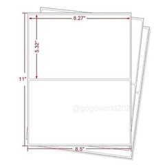 8.5″x5.5″ Shipping Labels Rounded Corner Self Adhesive 2 Per Sheet Laser/Inkjet