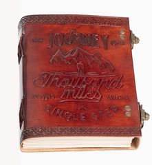 Handmade Leather Journal 5×7 –Wolf&Journey Embossed Diary,200 Pages |B1g1 free