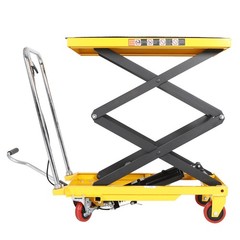 330 lbs Hydraulic Lift Table Cart Manual Double Scissor Lift Table 50″