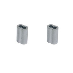 2 Pc 3/8″ Aluminum Sleeve Wire Rope Swage Crimp Clip Duplex Oval Sleeves