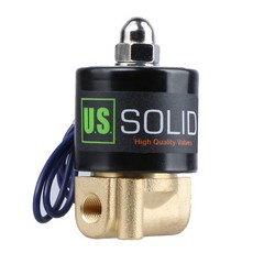 U. S. Solid 1/8″ 12V DC Brass Electric Solenoid Valve Normally Closed NBR