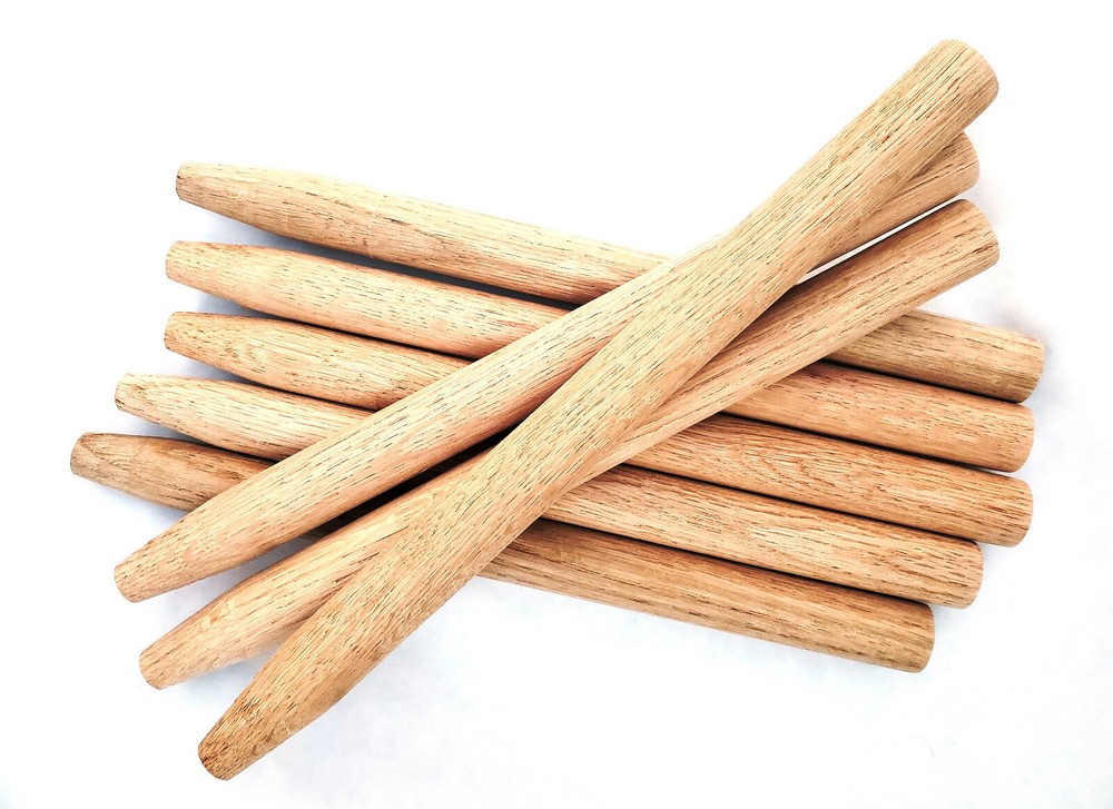 Timber Frame Pegs, Wooden Dowel Pins, Tapered, White Oak, 31/32″ x 12″; 200/box