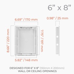 HVAC OV 6×8 Inch White Access Panel for Drywall – ABS Plastic Square Wall, Ce…