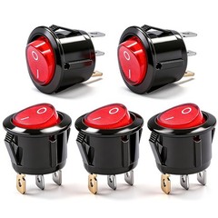 Mxuteuk 3Pcs Waterproof Momentary Rocker Switch (On)/Off/(On), DC 12V 10A Toggle