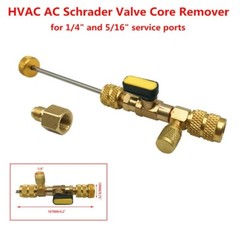 HVAC Tool AC Schrader Valve Core Remover Dual Size 1/4 & 5/16 Port Installer NEW