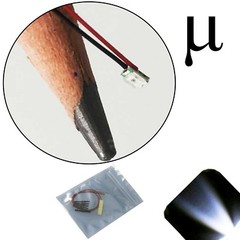 50 x 12v 0805 2012 Cool Clear White Micro SMD LED Pre-Wired Light Soldered Lead