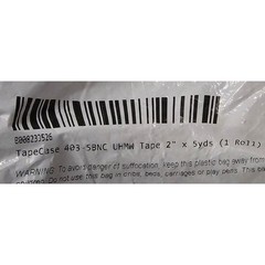 TapeCase 423-5BNC UHMW Polyethylene Film Tape Black 2in x 5yds Slick Non-Stick