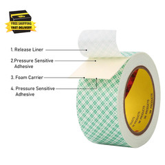 3M Double Sided Foam Tape 0.39″ X 10Ft Peel and Stick Mounting Tape, White | Dou