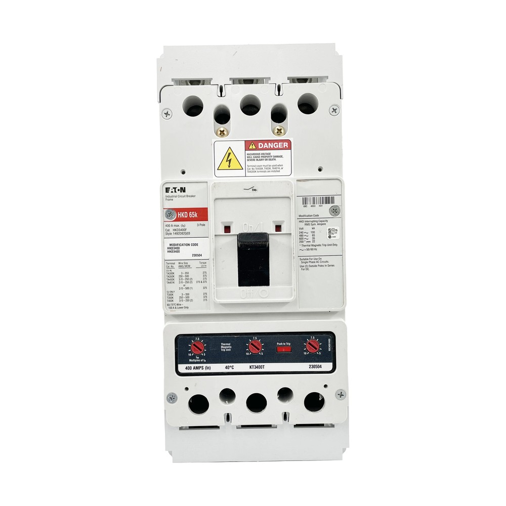 NIB – Eaton – HKD3400 – Molded Case Circuit Breaker – 400A, 3-Phases, 600V