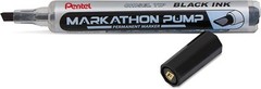 Pentel Markathon Pump Permanent Marker, Chisel Tip, Black Ink, 4 Pack