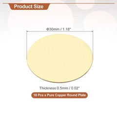 10 Pcs Round Brass Plate, 30mm(1.18″) Dia Pure Copper Sheets,0.5mm H62 Brass …