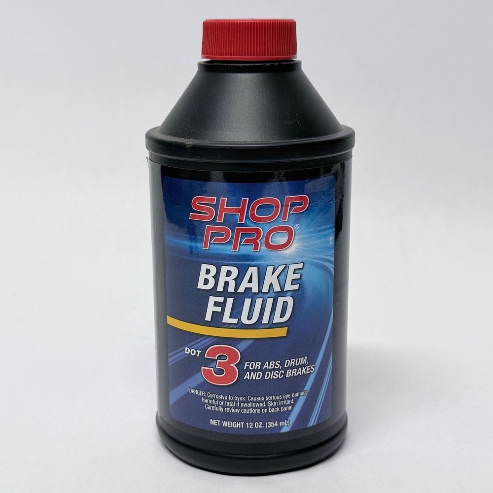 Shop Pro DOT 3 Motor Vehicle Brake Fluid 12 oz SP-BF12 for ABS Drum Disc Brakes