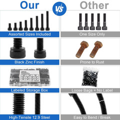 544Pcs M4 Screws Assortment Kit, M4X6/8/10/12/16/20/25/30 Mm Hex Socket Head Cap