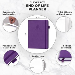 End of Life Planner 8.5”x11” in Purple | Comprehensive Final Arrangements Binder