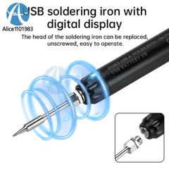 Portable Digital USB Smart Temperature Adjustable Soldering Iron 800mAh Battery