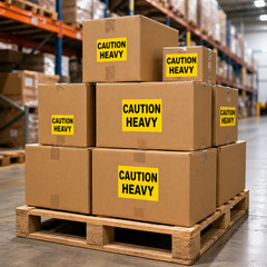 Shipping Labels- 3×5 Caution Heavy 500 labels each, 1-12 Rolls