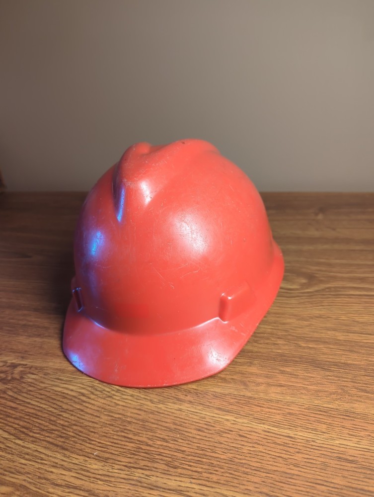 Vintage Red MSA V-Gard Protective Hard Hat Early 70’s
