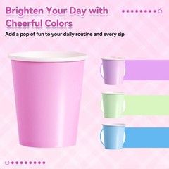 9oz Coffee Cups Disposable Paper Cups, 100 Pack Hot/Cold Beverage Cups for Pa…