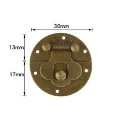 Box Wooden Case round brass Hasp Hook Lock Lid Latch Catch 1Pcs