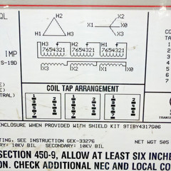 GE 75kVA 480V Transformer 3PH 60HZ 208Y/120V 9T23B3874 🟦