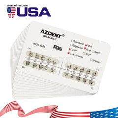 10 Kits AZDENT Dental Orthodontic Metal Bracket Braces Mini Roth .018 Hooks 345