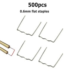 500 Pcs Hot Staples, Stapler Kit 0.6MM Flat Corner silver