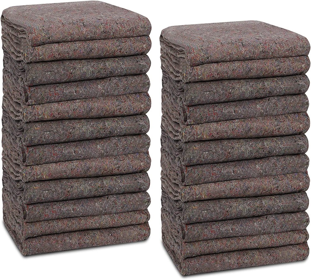 Moving Blankets Pro Economy 24 Pack Grey Shipping Furniture Pads 54″ x 72″