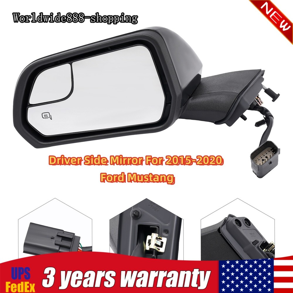 Side View Door Mirror Driver Left Side Power Mirror For 2015-2020 Ford Mustang