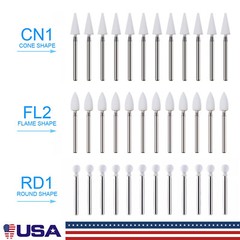 Dental Porcelain Resin Handpiece Polishing Burs FG Cone/Flame/Round