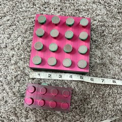 3D Printed Building Block Desk Organizer Set Pink Green Iridescent Drawer Tape