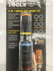 Klein Tools 32933M 6-in-1 Impact Rated Flip Socket Set, Metric