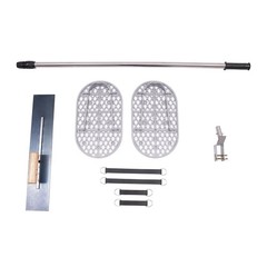 Long Handle Concrete Trowel Cement Surface Smoothing Tool w/ Finishing Shoes NEW