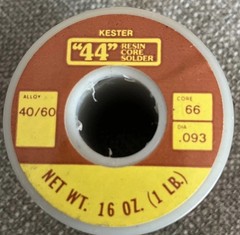 Kester 44 Rosin Core Solder Wire 60/40 .093 1 lb Spool NOS USA