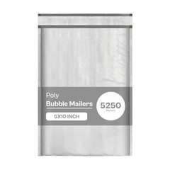 5250 5×10 Poly Bubble Mailers Padded Envelopes Bags 4.5″ Wide 5″ x 10″