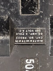 BOLTSWITCH PR322 60A 3POLE 240VOLT FUSE HOLDER PULLOUT