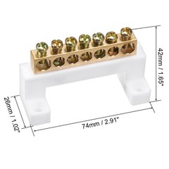 Copper Screw Terminal Block 100A Double Row Bridge Shape Ground Wire 7Positions