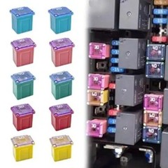 10PCS Fuse Kit, Box Shaped Micro Cartridge Fuses Kit, (20A/30A/40A/50A/60A, Low)