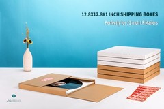 50-Pack 12-inch Vinyl Record Mailers, 12.8×12.8×1 inch LP Albums Corrugated S…