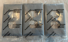 3x Pass & Seymour TP8-GRY Gray Outlet Wall Plate 1-Gang Duplex TradeMaster