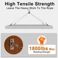 1/8″ wire cable, 100ft Wire Rope Metal Cable With Loop Sleeve And Steel Thimb…